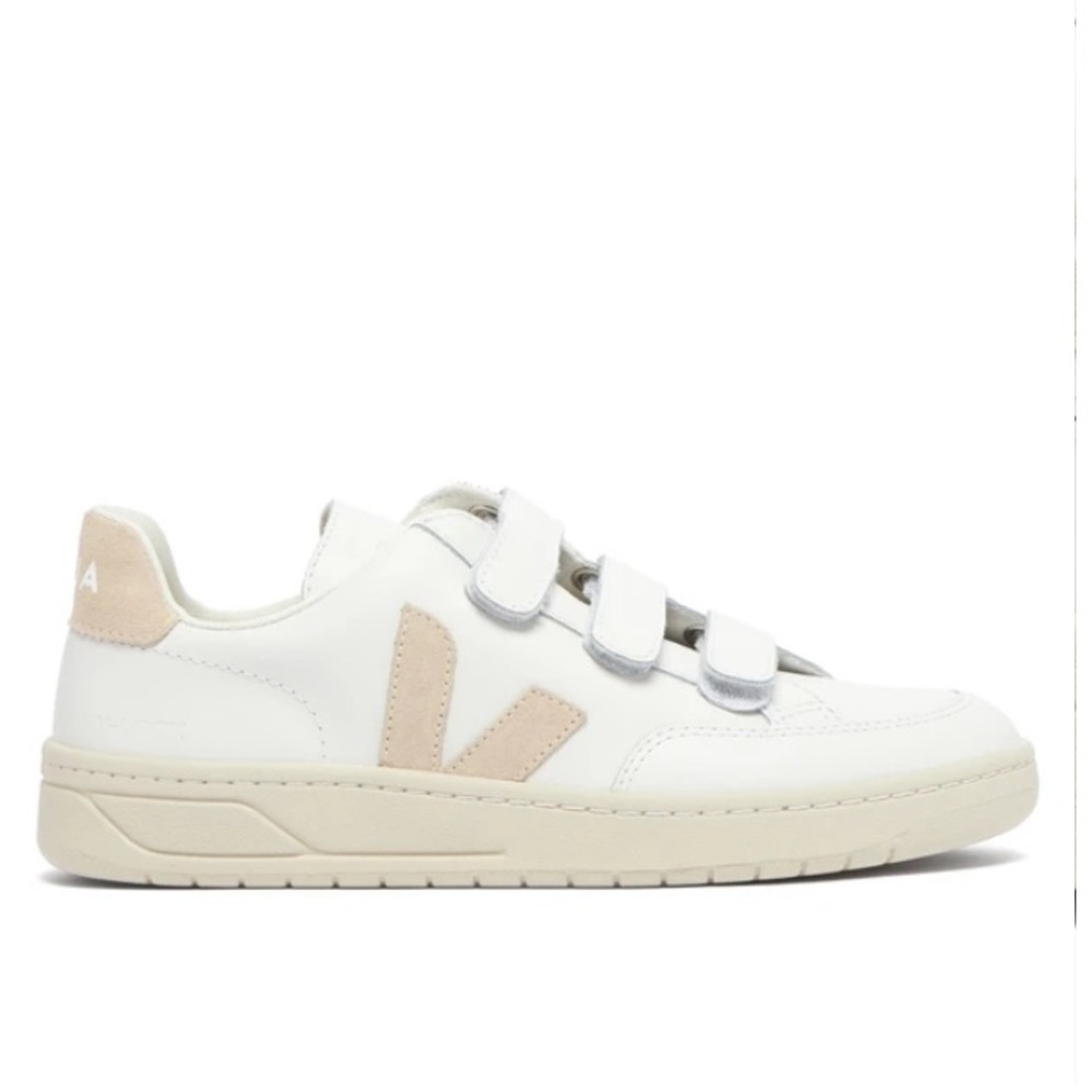 Veja V lock suede trimmed leather sneakers EU 39/US 8